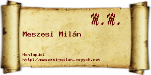 Meszesi Milán névjegykártya