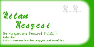 milan meszesi business card